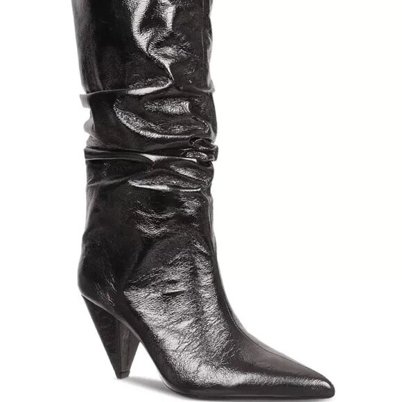 I.N.C Diiannaa Slouch Boots Pewter Metallic 7M Cone Heel MSRP $129 - Picture 1 of 6